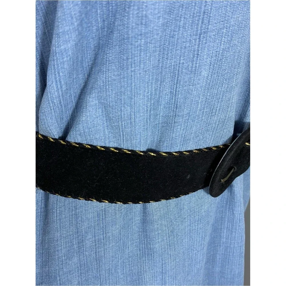 Womens belt 32” long velvet with Gold Stitching elegant
